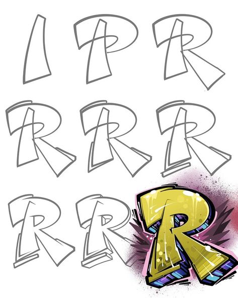 Mr.iös в Instagram: «Letter #R 🎉 Do you find the explanations helpful? All my names had an R inside 💪 #mrioes #graffiti #lettering #abc #alphabet» Graffiti Tutorial, Graffiti Alphabet Styles, Graffiti Fonts, Graffiti Lettering Alphabet, Graffiti Wildstyle, Graffiti Text, Graffiti Piece, Graffiti Words, Graffiti Lettering Fonts