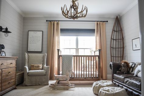 Restoration Hardware Baby Nursery, Restoration Hardware Nursery, Restoration Hardware Kids, Cabin Nursery, Boy And Girl Shared Room, Toddler Boy Room Decor, Restoration Hardware Baby, Baby Nursery Neutral, Toddler Boys Room