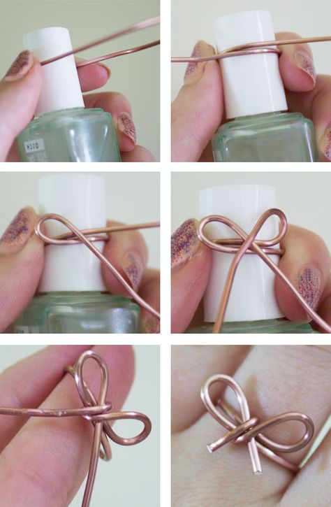 DIY Bow Ring jewelry diy craft crafts easy crafts diy crafts easy diy craft jewelry diy fashion craft fashion fashion ideas teen crafts crafts for teens diy jewekry Diy Jewelry Rings, Diy Ring, Diy Jewelry Tutorials, Pola Gelang, Easy Diy Jewelry, Bow Ring, Diy Wire Jewelry, Diy Rings, Handmade Wire Jewelry