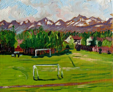 anchorage soccer field painting | Real Art Is Better! Soccer Field Painting, Soccer Painting Ideas, Soccer Paintings, Field Paint, Canvas Art Projects, Football Field, Easy Paintings, Soccer Field, Art Projects