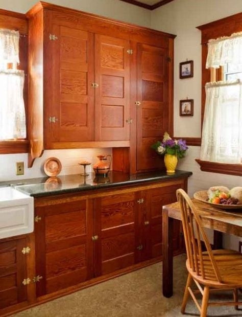 Inset Kitchen Cabinets...Beaded Inset vs Plain Inset Craftsman Kitchen Cabinets, Renovated Craftsman, Inset Kitchen Cabinets, Mission Style Kitchens, 1910 House, Craftsman Style Kitchen, Vintage Kitchen Cabinets, Bungalow Kitchen, Kabinet Dapur