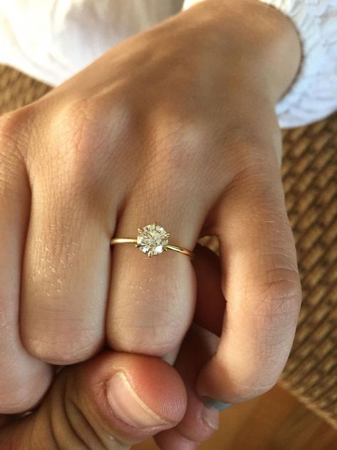 Simple Engagemnet Ring, Oval Solitaire Engagement Ring With Band Gold, Engagement Rings Tiny Diamond, Good Wedding Ring Simple, Solitaire Engagement Ring Vintage, Gold Band And Diamond Ring, Wedding Rings Gold Band Simple, Engagement Rings Under $2500, Modest Engagement Ring