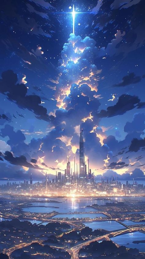 Relaxing Wallpapers, Anime Realistic, Aesthetics Anime, Lofi Aesthetic, Anime Avatar, Sky Anime, Anime City, Dreamy Artwork, City Sky