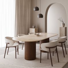 Japandi Dining Room Design, Luxury Dining Room Tables, Mumbai Apartment, Diner Table, Round Marble Dining Table, Wood Dining Room Table, Set Meja Makan, Kursi Bar, Dinning Room Design