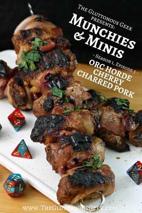 Dnd Food Recipe, Dragon Recipe, Hobbit Food, Game Night Food, Viking Food, Medieval Recipes, Pork Skewers, Simple Family Meals, Geek Food