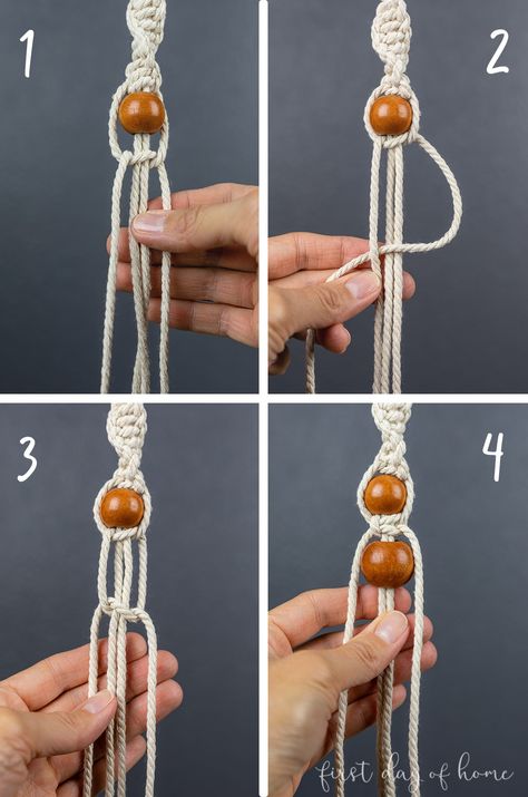 Diy Macrame Plant Hanger Easy How To Make, Add Beads To Macrame, Macrame Plant Hanging Diy, Adding Beads To Macrame, Macrame Plant Hanger Diy Tutorials How To Make Pot Holders, Macrame Plant Holder Diy Easy, How To Macrame For Beginners Plant Hanger, Macrame Patterns Plant Hangers, Paracord Macrame Plant Hanger