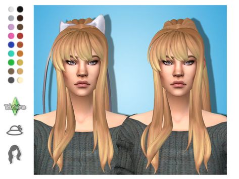 Ddlc Monika, Sims 4 Nails, Sims 2 Hair, Androgynous Hair, The Sims 4 Packs, Sims 4 Mm Cc, Sims 4 Gameplay, Sims 4 Mm, Bow Hairstyle