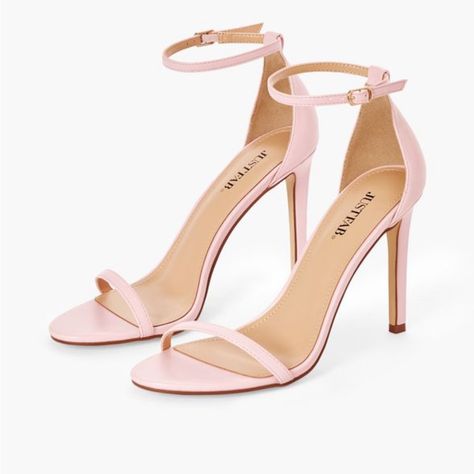 Material: Faux Leather Heel Height: 4" Platform Height: N/A Measurements Will Vary Slightly Imported Brand New Never Worn Bridesmaid Shoes Pink, Cute Light Pink Heels, Size 4 Heels, Short Pink Heels, Quinceanera Pink Shoes, Pink High Heels For Prom, Cute Heels For Teens, Pink Prom Heels, Pink Heels Aesthetic