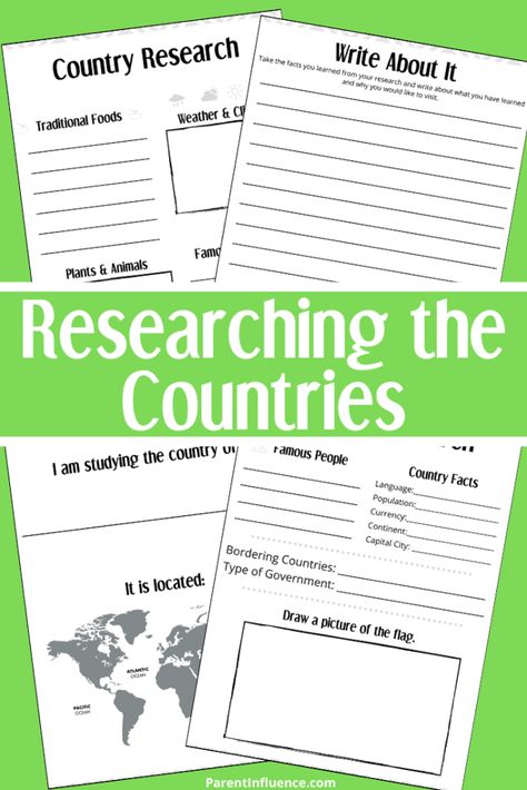 Research Worksheet, Country Study, Country Report, Social Studies Unit, Country Studies, Homeschool Social Studies, Country Facts, Social Studies Lesson, Free Homeschool