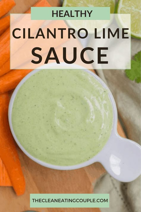 Lime Sauce Recipe, Salsa Guacamole, Healthy Sauces, Cilantro Lime Sauce, Cilantro Lime Dressing, Cilantro Sauce, Dairy Free Yogurt, Taco Sauce, Lime Sauce