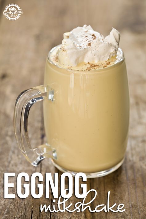 Eggnog Milkshake, Recipes Using Eggnog, Eggnog Shake, Eggnog Ice Cream, Alcoholic Eggnog, Yummy Milkshake Recipes, Milkshake Recipe Easy, Creamy Eggnog, Milkshake Recipe