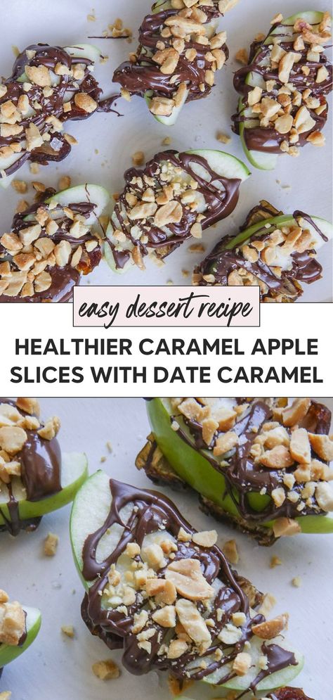 Enjoy healthy caramel apples with this homemade recipe! These healthy caramel apple slices are made with dates for a natural sweetness, making them healthier caramel apples that are both tasty and good for you. This easy healthy dessert is perfect if you love apple nachos! Healthy Homemade Caramel, Healthy Caramel Apple, Homemade Caramel Apple, Healthy Caramel, Caramel Apple Slices, Easy Healthy Dessert, Apple Nachos, Date Caramel, Caramel Apples Homemade