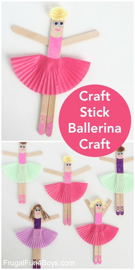 Kid Craft Ideas Easy, Arts And Crafts Activities For Kids, Art And Craft Activity For Kindergarten, Fairy Art Projects, Ballerina Craft, Kunst For Barn, Ballet Crafts, Babysitting Crafts, Kerajinan Diy