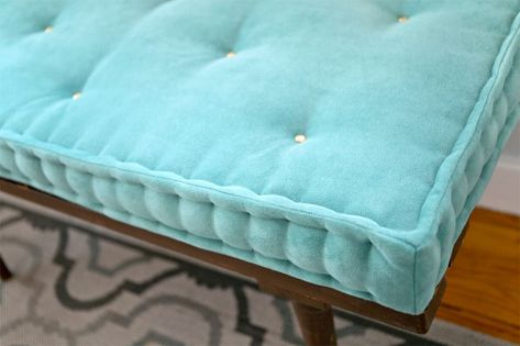 How to Make a French Mattress Cushion | OFS Maker's Mill Diy French Mattress, Seat Cushions Diy, French Mattress Cushion, Cushion Diy, Diy Furniture Upholstery, French Mattress, Cushion Tutorial, Mattress Protectors, French Pillows