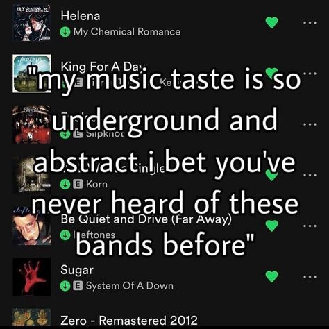 Gatekeeping Music, Best Metal Songs, Helena My Chemical Romance, My Music Taste, Metal Songs, Popular Bands, Music Nerd, Song Suggestions, Music Recommendations