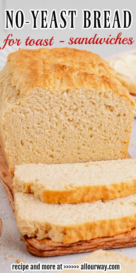 Brioche, Easy No Yeast Bread, Easiest Bread Recipe No Yeast, Toasted Sandwich Recipes, Fast Bread, Yeast Free Breads, Peanut Butter Bread, No Yeast Bread, Bread Maker Recipes