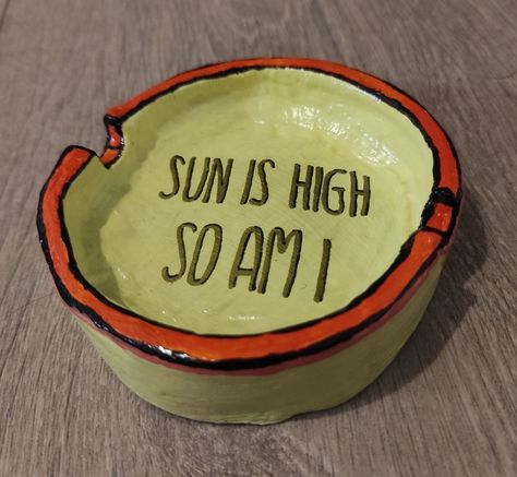 Handmade clay ashtray Sun Ashtray Clay, Ash Tray Pottery Ideas, Clay Ashtray Ideas For Men, Handmade Ashtray Clay, Cute Ashtray Clay, Clay Ash Tray Ideas, Ceramic Ashtray Handmade, Ash Tray Ideas, Diy Ashtray Clay