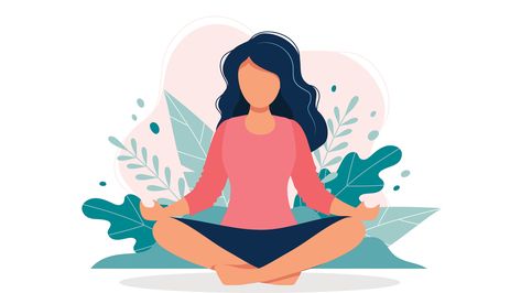 A 3-Part Focussed Attention Meditation - Mindful Yoga Illustrations, Arte Yoga, Lotus Pose, Yoga Day, Guided Meditation, How To Do Yoga, Finding Peace, Yoga Meditation, Vector Graphics