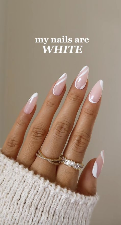 Minimal White Nails, Dip Round Nails, Modern French Tip Nails Almond, Haley Bieber Nails, Engagement Nails, Round Nails, Neutral Nails, Chic Nails, French Tip Nails