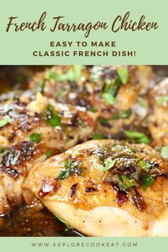 Recipe With White Wine, Tarragon Chicken Recipe, Chicken Tarragon, French Chicken Recipes, French Recipes Authentic, Tarragon Chicken Salad, Olive Oil Sauce, French Cuisine Recipes, French Cooking Recipes