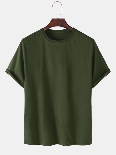 Plain Tee Shirts, Clothing Mockup, Simple Tshirt, Short Sleeve Pattern, Plain Tshirt, Color Khaki, Shirt Price, Casual T Shirts, Tshirt Colors