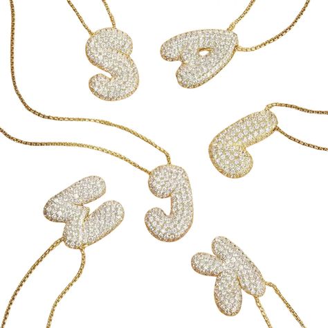 This 18k Gold Initial Necklace is a timeless classic. Inspired by Hailey Bieber, Each necklace is designed to stand out with its delicate bubble style lettering. It makes an ideal gift for any special occasion. 18" Chain length with a 2" extender Initial size: 1.12" Hailey Beiber Necklace, Bubble Necklace Gold, Hailey Bieber Necklace, Bride Party Dress, Jewlery Earrings, Bubble Letter Necklace, Wishlist Christmas, Gold Initial Necklace, Bubble Letter