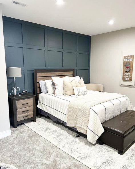 Explore 34 Bedroom Accent Wall Ideas for Stylish Home Décor! - placeideal.com Bedroom Accent Wall Ideas, Wall Behind Bed, Boys Bed, Bedroom Accent Wall, Dark Accent Walls, Grey Accent Wall, Accent Wall Ideas, Feature Wall Bedroom, Blue Accent Walls