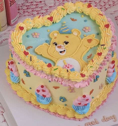 Care Bear Cakes, Cake For Baby Shower, Care Bears Birthday Party, Cake For Baby, Care Bear Party, Care Bear Birthday, Pastel Cupcakes, Kitty Cake, Cute Baking