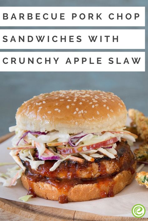 Bbq Pork Chop Sandwich, Pork Chop Sandwich Recipes Grilled, Grilled Pork Chop Sandwich, Pork Chop Sandwich Recipes, Pork Chop Sandwich, Chop Sandwich, Crispy Zucchini Fries, Barbecue Pork Chops, Pork Chop Sandwiches