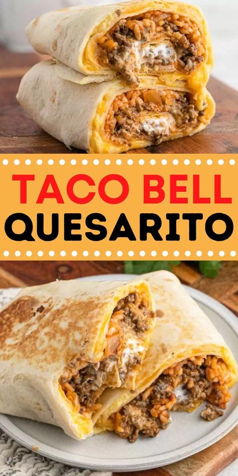 Taco Bell Quesarito - Eating on a Dime Taco Bell Quesarito Recipe, Taco Bell Quesarito, Quesarito Recipe, Taco Bell Recipes, Eating On A Dime, Fast Dinner Recipes, Copykat Recipes, Fast Dinners, Taco Bell