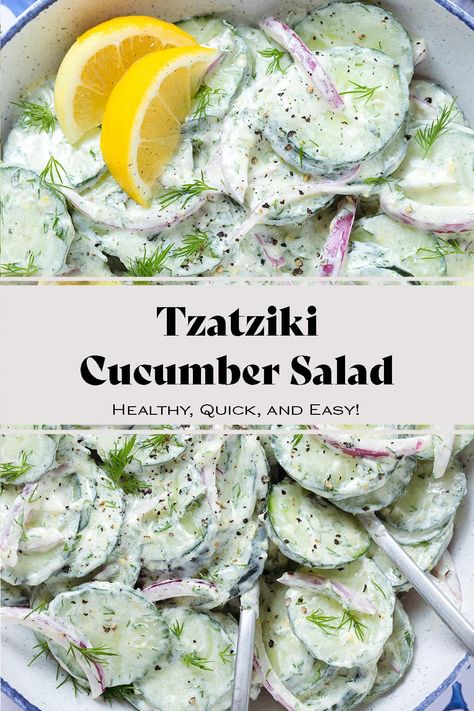 German Cucumber Salad, Creamed Cucumbers, Summer Potluck, Creamy Cucumber Salad, Creamy Cucumbers, Cucumber Recipes Salad, Cucumber Recipes, Spring Salad, Fresh Dill