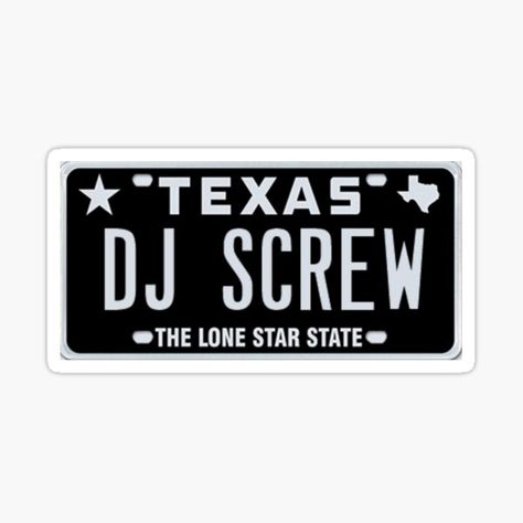 "DJ SCREW Houston Texas License Plate" Sticker by DeepEastTexas | Redbubble Texas License Plate, Dj Screw, License Plate Sticker, License Plate Designs, H Town, Lone Star, Houston Texas, License Plate, Highway Signs