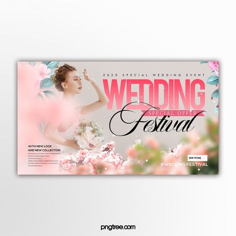 Romantic And Fresh Wedding Festival Wedding Fair Web Promotion Banner Wedding Poster Design, Wedding Banner Design, Romantic Wedding Flowers, Wedding Poster, Website Promotion, Princess Flower, Holiday Banner, Wedding Expo, Event Banner