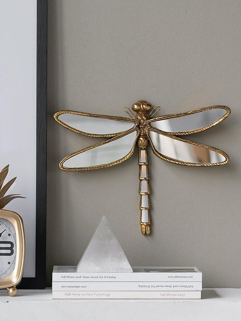 Useful Wall Decor, Dragonfly Room Decor, Dragonfly Decorations Home Decor, Insect Wall Decor, Butterfly Home Decor, Dragonfly Wall Decor, Bedroom Ideas On A Budget, Insect Wall, Butterfly Mirror