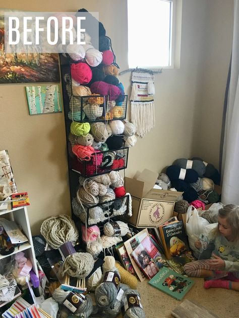 My Yarn Room Makeover - How To Organize – Mama In A Stitch Organisation, Diy Yarn Storage Ideas, Yarn Storage Ideas, Yarn Storage Solutions, Yarn Room, Yarn Display, Knitting Organization, Knitting Room, Knitting Needle Storage