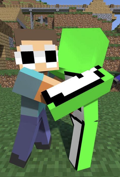 dream and george are such good besties <3💚💙 Dream And George, Minecraft