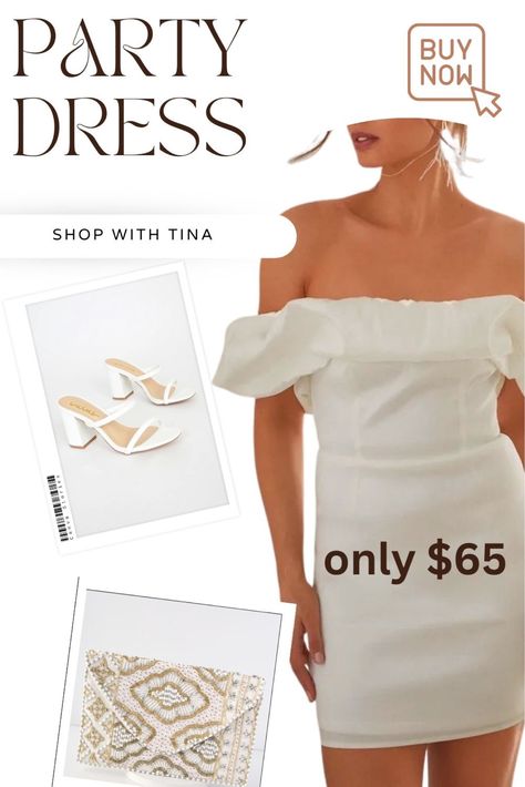 Shop Fanciful Feat White Taffeta … and other curated products on LTK, the easiest way to shop everything from your favorite creators. White Outfit Casual, Shower Dress For Bride, White Dress Outfit, Bachelorette Party Dress, Awesome Bachelorette Party, All White Party, Bachelorette Party Outfit, All White Outfit, Bridal Shower Dress