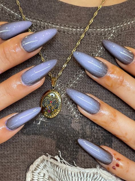 Purple And Brown Nails, Gray Aura Nails, Aura Nails Coffin, Aura Nails Brown, Blue And Brown Nails, Brown Aura Nails, Purple Nails Aura, Brown And Blue Nails, Pink Purple Aura Nails