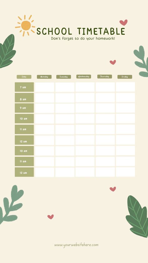 Soft Cute School Schedule Planner Instagram Story - Templates by Canva Study Schedule Template, Class Schedule Template, Struktur Teks, Timetable Template, School Timetable, Study Planner Printable, Schedule Templates, Study Schedule, School Schedule