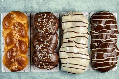 Tsoureki - Greek sweet bread Tsoureki Recipe, Sithonia Greece, Seasonal Desserts, Austrian Recipes, Greek Desserts, Easter Bread, Greek Cooking, Christmas Sweets, Chocolate Filling