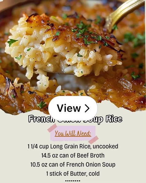 Lemon8 · Yummy French Onion Rice  · @Sandy French Onion Rice Bake, Scallion Rice Recipe, Green Onion Rice, French Onion Chicken And Rice Bake, French Onion Orzo, Lipton Onion Soup Mix Rice, Million Dollar Rice, French Onion Soup Rice Recipe, French Onion Chicken And Rice