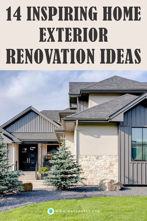 Home exterior renovation can bring a new look to your home. It is very useful if you have a plan to sell your home or just upgrade the exterior appearance of your home. However, before renovating your home’s exterior, there are a number of things you can consider. #exteriordesign #exteriorrenovation #homerenovation #homeexteriorrenovation 2 Story House Exterior Renovation, Exterior House Redesign, Changing Exterior Of House, Updated Exterior Before And After, Exterior Makeover Before And After, Exterior Before And After, Before And After Exterior Home Makeover, Simple Modern Exterior House Design, Before And After House Exterior