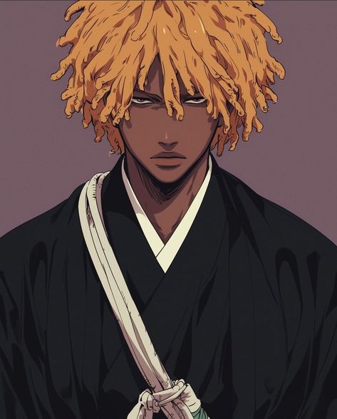 Black Naruto Characters, Anime Black Edit, Afro Anime Character, Anime Black Character, Black Demon Slayer Oc, Black Anime Characters Dreads, Black Anime Edits, Black Comic Art, Black Haikyuu