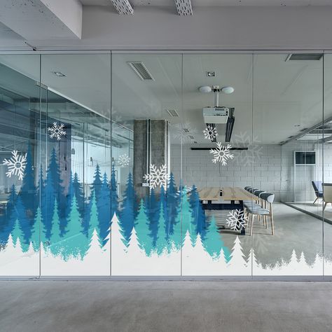 Office Christmas Decorating Ideas, Holiday Office Decor, Christmas Contests, Winter Wonderland Decorations, Frozen Christmas, Winter Wonderland Theme, Christmas Decorating Ideas, Winter Window, Winter Wonderland Party