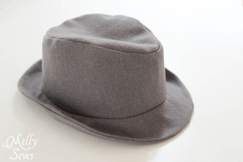 Shaped wool Elegance and Elephants Fedora sewn by Melly Sews Couture, Fedora Hat Pattern Free, Pork Pie Hats Men, Diy Hats, Spirit Days, Melly Sews, Pork Pie Hat, Fedora Hat Men, Hat Patterns Free