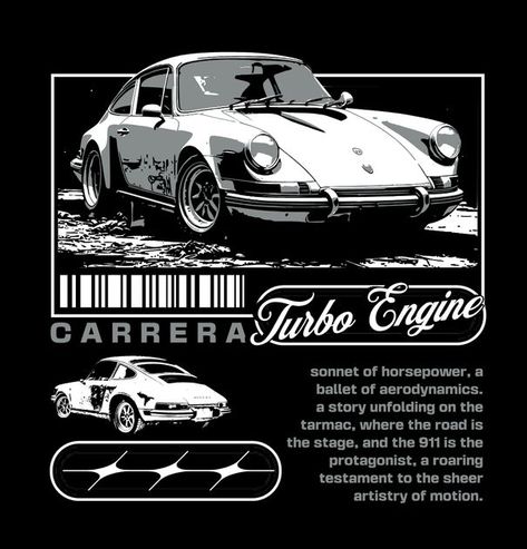 Car Tshirt Design Ideas, Classic Cars Graphic Design, Race Car Poster Graphic Design, Streetwear Illustration, Vintage Car Graphic, Automotive Tshirt Design, Classic Car Tshirt Design, Speed Car, Turbo Engine