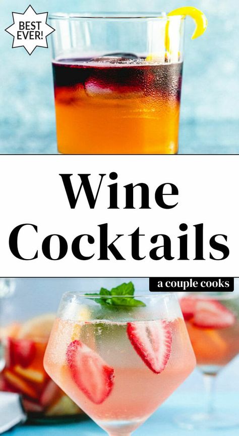 Delicious Mixed Drinks, Summer Wine Cocktails, White Wine Drink, Sparkling Wine Drinks, Wine Spritzer Recipe, White Wine Cocktail, Wine Recipes Drink, Red Wine Drinks, Red Wine Cocktails