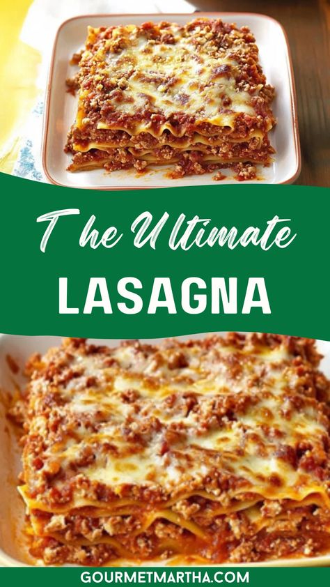 This rich, layered lasagna recipe is everything you need for a hearty, family-friendly meal. Packed with flavor, it combines tender pasta, savory meats, and gooey cheese in every bite. Whether you're looking for dinner ideas, pasta recipes, or just a delicious, easy dinner for the week, this lasagna hits the spot! Get inspired in the kitchen – grab the recipe now! #lasagna #comfortfood #pasta #dinnerrecipes #familymeal #easyrecipes #bakedlasagna #cheeselasagna #italianrecipes #dinnerideas #... Damn Delicious Lasagna, Greek Yogurt Lasagna, Award Winning Lasagna Recipe, Lasagne Dinner Party Ideas, Lasagna Dinner Party Menu Ideas, Meat Lovers Lasagna Recipe, Meal Prep Lasagna, Small Batch Lasagna, Shrimp Lasagna Recipe