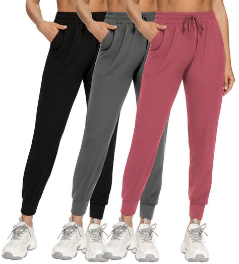 PRICES MAY VARY. 92% Polyester, 8% Spandex Imported ✅【Breathable & Comfortable】: 92% Polyester, 8% Spandex. Soft, Comfortable, Elastic, Breathable fabric.Loose fit sweatpants. It is comfortable to wear all the year round. ✅【Elastic and Adjustable Waistband】:Easily adjust waist circumference. The comfortable elastic band and adjustable drawstring will keep it on your waist without rolling off during training. This pants can show the curve of your long legs very well. ✅【Two Side Pocket】:The perfec Joggers For Women, Cozy Oversized Sweaters, Workout Yoga, Fleece Sweatpants, Running Workout, Joggers Womens, Athletic Leggings, Athletic Pants, Casual Tee