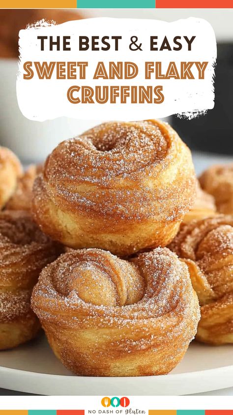 Looking for a quick, delicious treat? These Sweet and Flaky Cruffins are made with crescent roll dough, butter, and a sprinkle of cinnamon sugar! Ready in 30 minutes, they’re perfect for brunch or dessert. Pin now to try later! Crescent Donut Recipe, Flaky Crescent Rolls Recipes, Crescent Muffin Cups, Recipe With Croissant Dough, Quick Crescent Roll Recipes, Dessert Cinnamon Rolls, Crescent Roll Donut Recipes, Crescent Roll Pastries, Danish Cinnamon Buns